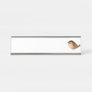 Cute Sparrow Bird Cartoon Desk Name Plate