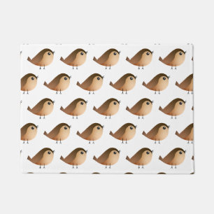 Cute Sparrow Bird Cartoon Doormat