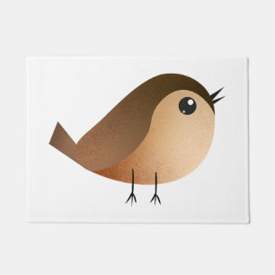 Cute Sparrow Bird Cartoon Doormat
