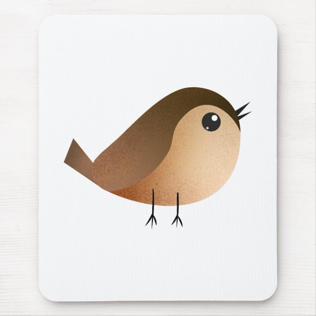 Cute Sparrow Bird Cartoon Mouse Pad (Front)