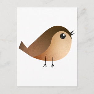 Cute Sparrow Bird Cartoon Postcard