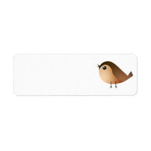 Cute Sparrow Bird Cartoon Return Address Label