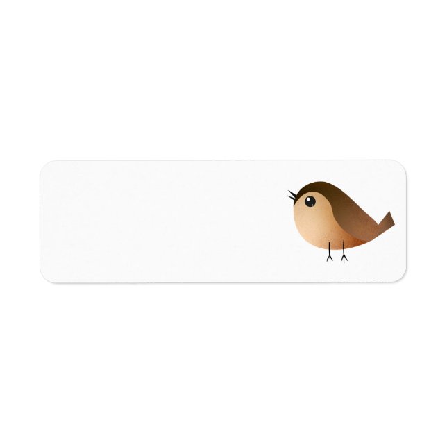 Cute Sparrow Bird Cartoon Return Address Label (Front)