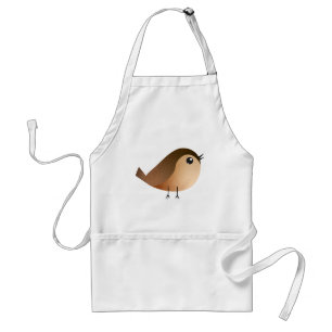 Cute Sparrow Bird Cartoon Standard Apron