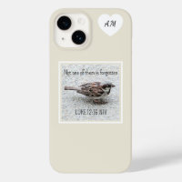 Cute Sparrow Bird Photo Bible Verse Simple Tan