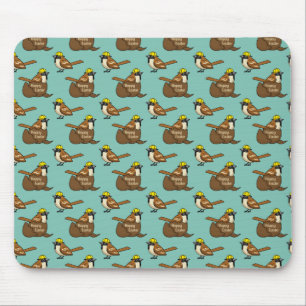 Cute Sparrow Chocolate Egg Happy Easter Pattern Mouse Pad