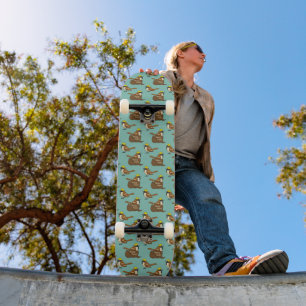 Cute Sparrow Chocolate Egg Happy Easter Pattern Skateboard