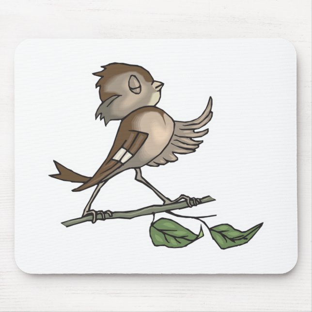 cute sparrow mouse pad (Front)