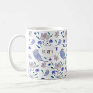 Cute Sparrow With a Flower Hat Coffee Mug