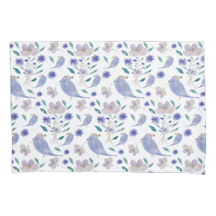 Cute Sparrow With a Flower Hat Pillowcase