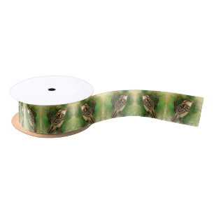 Cute Sparrows Ribbon Satin Ribbon