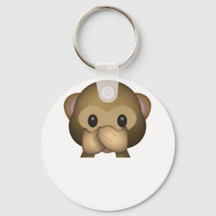 Cute Speak No Evil Monkey Emoji Key Ring