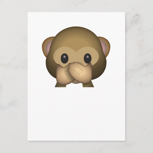 Cute Speak No Evil Monkey Emoji Postcard (Front)