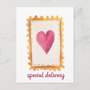 Cute Special Delivery Valentines Day Postcard