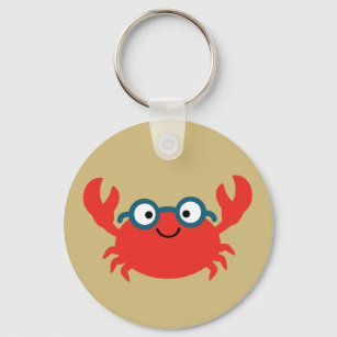 Cute Specky Crab Illustration Key Ring