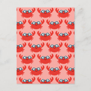 Cute Specky Crab Illustration Postcard