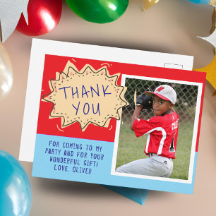 Cute Speech Cloud Birthday Thank you Photo Postcard