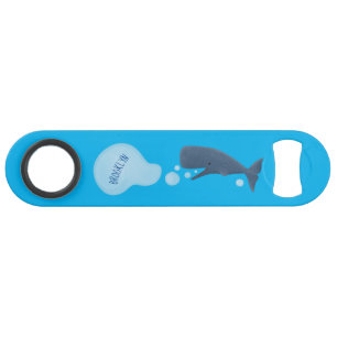 Cute sperm whale blowing bubbles cartoon
