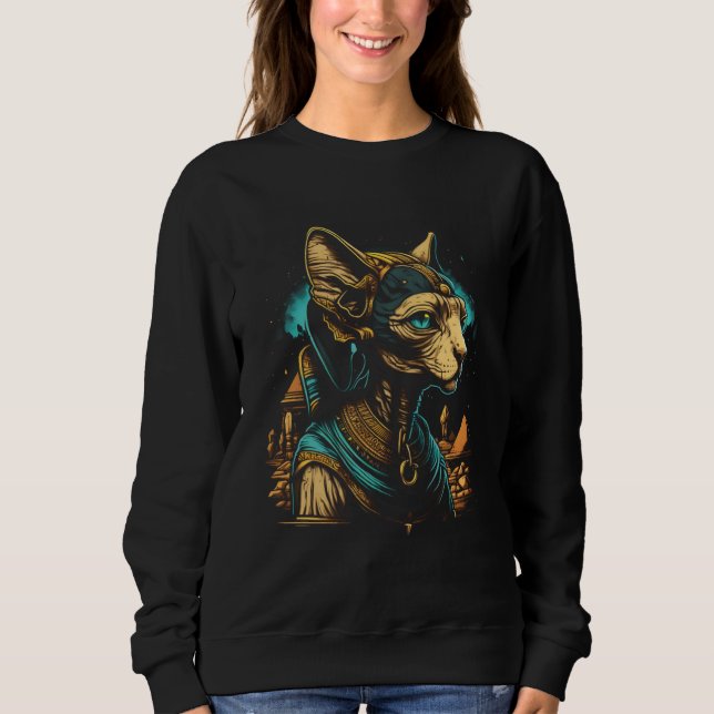 Cute Sphynx Cat  Egyptian Pharaoh Sphynx Cat Owner Sweatshirt (Front)