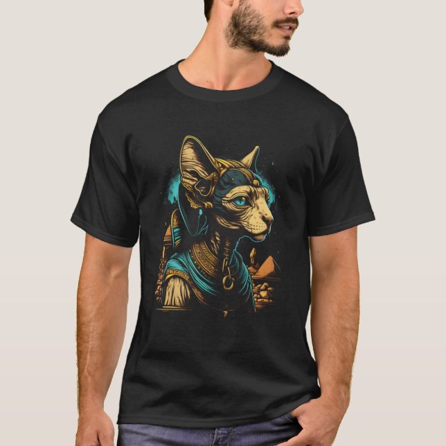 Cute Sphynx Cat  Egyptian Pharaoh Sphynx Cat Owner T-Shirt (Front)