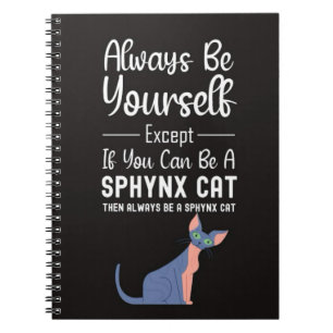 Cute Sphynx Cat Gifts Funny Pet Animal Kitten Notebook