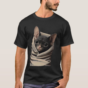 Cute Sphynx Cat In Pocket Apparel  Sphynx cat Face T-Shirt