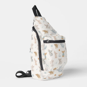 Cute Sphynx Cat Pattern Custom Monogram Crossbody Sling Bag