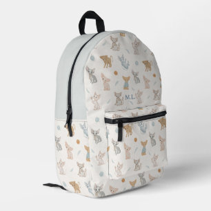 Cute Sphynx Cat Pattern Personalised Monogram Kids Printed Backpack