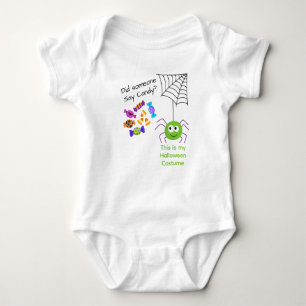 Cute Spider and Candy Kid's Baby Bodysuit