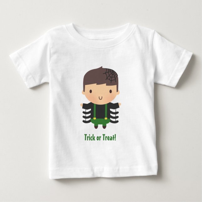 Cute Spider Boy, Baby Halloween Baby T-Shirt (Front)