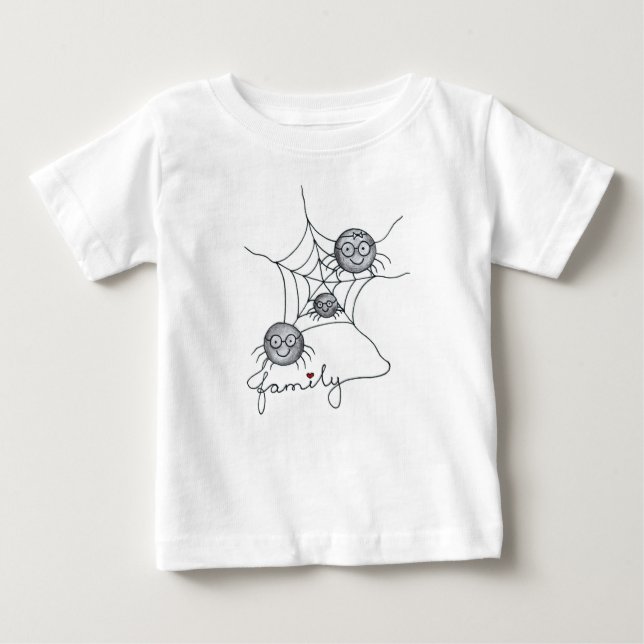 Cute Spider Family – Toddler & Baby Graphic T-Shir T-Shirt (Front)