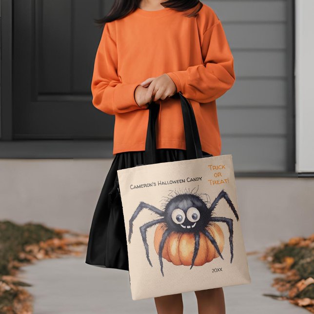 Cute Spider Halloween Candy Trick or Treat Tote Bag (Creator Uploaded)
