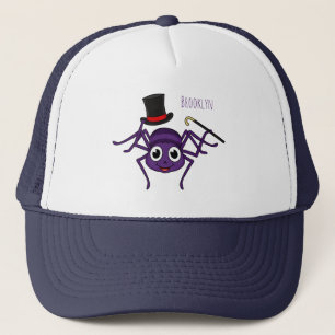 Cute spider in top hat cartoon