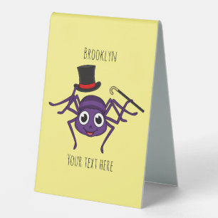 Cute spider in top hat cartoon