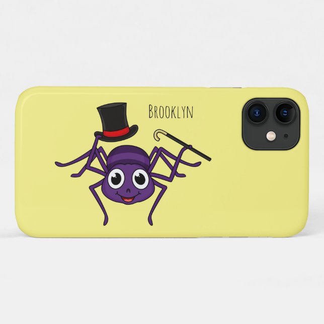 Cute spider in top hat cartoon Case-Mate iPhone case (Back (Horizontal))