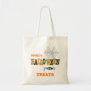 Cute Spider Kid's Halloween Treats Tote Bag