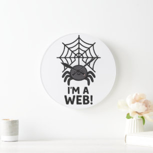 Cute Spider Sticker 🕷️✨ Cartoon Web Fun" Large Clock