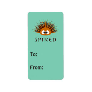 Cute Spiked Orange Sea Urchin Label
