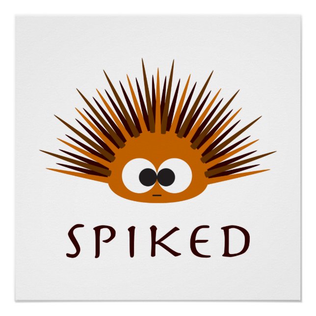 Cute Spiked Orange Sea Urchin Poster (Front)