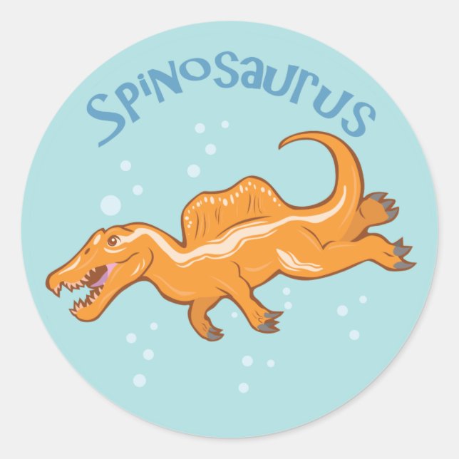 Cute Spinosaurus Classic Round Sticker (Front)