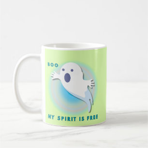 Cute Spiritual Ghost – My spirit is free Quote Coffee Mug