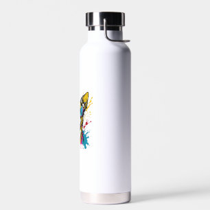 Cute Splashed Colourful Dog Wearing Sunglasses For Water Bottle