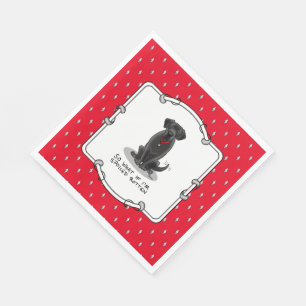Cute Spoiled Rotten Black Labrador Retriever Dog Napkin