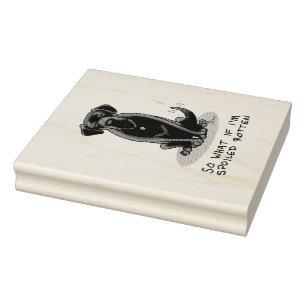 Cute Spoiled Rotten Black Labrador Retriever Dog Rubber Stamp