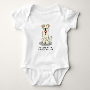 Cute Spoiled Rotten Yellow Labrador Retriever Dog Baby Bodysuit