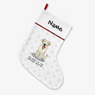 Cute Spoiled Rotten Yellow Labrador Retriever Dog Large Christmas Stocking