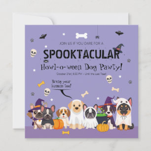 Cute Spooktacular Dog Halloween Party Invitation