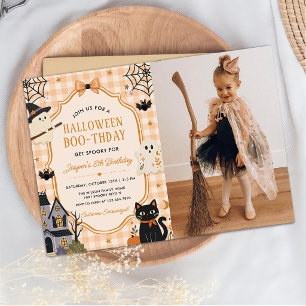 Cute Spooktacular Halloween Birthday Party Photo Invitation