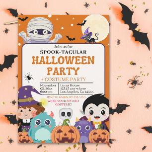 Cute Spooktacular Halloween Costume Party Kids Invitation