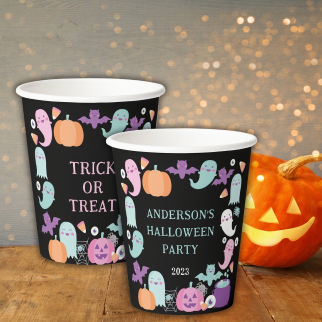 Cute Spooktacular halloween in pastel colours Paper Cups (Creator Uploaded)